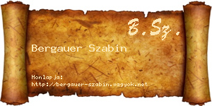 Bergauer Szabin névjegykártya